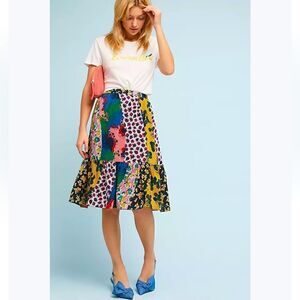 Maeve flounced patchwork skirt